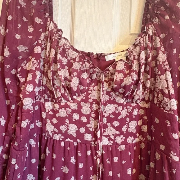 Altar'd State Burgundy Floral Mini Dress - Picture 6 of 9